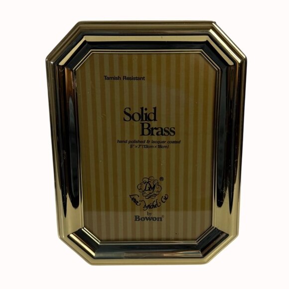 Bowon Solid Brass Picture Frame Octagon Photo Holder Polished Lacquer Coat 5"x7" - Picture 15 of 15